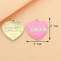 Pink XOXO heart charms and gold sunburst bird pendants in 2.1cm size variety - Pink Heart Charm