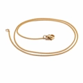 Collar de cadena clásico de acero de titanio chapado en oro de 18 quilates con cierre de langosta - Dorado 50cm*1.8mm