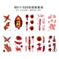 Dettaglio di 10 tatuaggi temporanei realistici con cicatrici per Halloween resistenti - Set Cicatrici Effetti Speciali (B011-020)