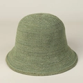 Gros plan sur la texture tissée respirante vert clair d'un chapeau de soleil d'été - M (56-58cm) / Vert