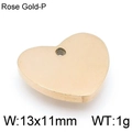 Minimalistischer herzförmiger Edelstahl-Anhänger in Roségold mit den Maßen 13x11mm - 13*11mm(KLJ4986-Z) / Roségold