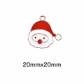 Festive Santa Claus alloy enamel charm pendant in red and white for DIY jewelry 20mm - 51# Santa Claus