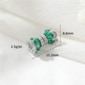 Chiusura a fiocco color smeraldo con micro-pave di zirconi e finitura in argento - Palladio / Zircone Verde