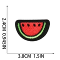 Detailed view of watermelon embroidery patch showing dimensions 3.8cm width and 2.4cm height - Half Watermelon (W25SG-048-12)