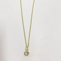 Minimalistische 14K vergoldete Halskette mit klarem 5mm Rund-Geburtsstein-Zirkon Anhänger - Champagner (August)