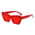 Occhiali da sole cat eye rossi alla moda con montatura spessa e lenti rosse per donna - Montatura Rosso Rosa Lenti Rosse