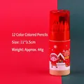 Christmas 12-color pencil set in red reindeer cylinder tube with sharpener lid - Christmas Colored Pencils - Sock