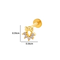 Gold bow labret stud with five clear zircons and flat back for cartilage piercing - Bow Pendant (4#) / Gold