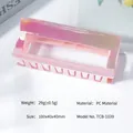 Pink jelly iridescent laser large rectangle hair claw clip made of durable PC material - Jelly Pink-TCB-1039