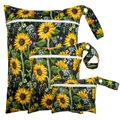 Three-piece sunflower waterproof diaper bags in large, medium and small sizes - BF130 Sunflower Print