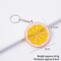 Creative PVC yellow lemon slice keychain with silver chain and semi-transparent finish - 6cm Medium Orange Lemon Slice - Keychain