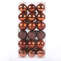 18-pack bronze electroplated Christmas ball ornaments with mixed textures in a clear box - 4cm/36Pcs / Light Coffee