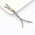 3mm grey braided rope bracelet component with adjustable 18k gold tree of life buckle - Gray