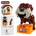 Careful Poodle tabletop prank game with brown dog figure, tweezers, and 18 toy bones - Medium Size (0.45kg)