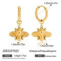 Gedetailleerde maattabel voor bijenhanger oorbellen van 18K goud roestvrij staal - Bijenhanger Ring Stijl (JDE0107025)