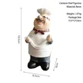 Cartoon Kochfigur aus Harz mit weißem Hut und Teig, Höhe ca. 18,5 cm - 150403 Ramen-koch