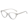 Retro cat eye blue light blocking glasses frame in translucent grey resin finish - Transparent Gray