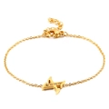 Elegant gold titanium bracelet with X-shaped pendant and shimmering inlaid crystals - Letter X Style (KB117724-KLB)