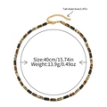 Collier en pierres multicolores avec cylindres marrons et noirs et extension de 5 cm - Collier Oeil de Tigre (XL-786J)