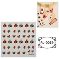 5D embossed nail art stickers featuring poker card designs, DIY manicure self-adhesive decal set. - Cartoon Sticker (RJ-0019) / 60X60mm