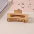 Matte beige rectangular large hair claw clip for women made of durable plastic - #12 Frosted Khaki - 10.5cm / Bulk (No Packaging)
