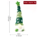Gnomo di Natale verde di peluche con cappello a righe e luce LED, misura 20x8cm - Gambe Corte / Con LED / Verde