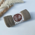 Handmade pleated cotton viscose shawl in a natural tan brown color with wrinkle texture - Style #78