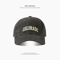 Dark grey cotton baseball cap with Colorado embroidery for men and women - Large Circumference COLO-Grey