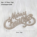 Champagne gold Merry Christmas ornament with glitter finish for tree decoration - Letter Sign (A3065) / Champagne Gold