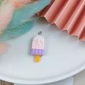 Ciondolo gelato colorato in resina rosa e viola per creazione di gioielli fai da te - 2-Gelato a Contrasto Rosa Viola