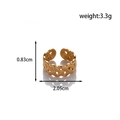 Adjustable golden stainless steel ring with woven texture and 0.83cm band width - Braided Texture (MN378-Gold)