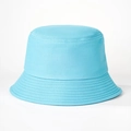 Detailed close-up of sky blue cotton bucket hat showing the twill fabric texture and stitching - Sky Blue