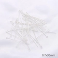 DIY jewelry 0.7x30mm silver eye pins in stainless steel for handmade crafts - Eye Pins / 0.7x30mm 50 Pieces / Silver