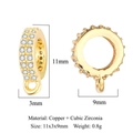 Golden micro-pave cubic zirconia pinch bail connector for DIY jewelry pendants 11x9mm - VB577-2 Gold