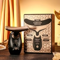 Electric facial massager in black mirror finish with luxury gold gift box packaging - HIH Importer / Black + Gold