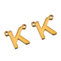 Pendentif lettre K en acier inoxydable doré poli pour création de bijoux DIY - Or - Lettre K / Ensemble de 20 Pièces