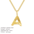 Personalized 14K gold-plated stainless steel initial A pendant necklace with textured finish - Letter A / 10mm Pendant / Gold