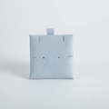 Detailed view of light blue microfiber jewelry display card with necklace and earring slots - 6*6cm / Light Blue