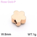 Roségoudkleurige bloemvormige titaanstaal bedel accessoire van 8mm breed - Roségoud Bloem (KLJ6899-Z) / 8mm