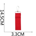 Red woven keychain strap with silver metal clasp, size 14.5cm by 3.3cm for bags - Small / Red