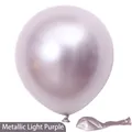 10-inch metallic pale purple latex balloon shown inflated and uninflated for party decor - Metallic Light Purple