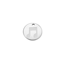 Polished silver stainless steel round music note pendant for DIY jewelry making - Original Color Mirror Polished / Steel