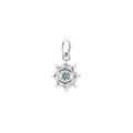 Silver octagonal star pendant with turquoise evil eye center and circular hanging ring - Silver (Size 7)