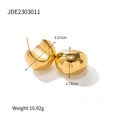 Polished 18K gold-plated chunky teardrop hoop earrings with 22.7mm diameter sizing - Medium Hoop / Gold