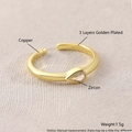 Bague minimaliste en cuivre plaqué or avec zircon goutte d'eau et anneau ajustable ouvert - Goutte d’eau