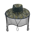 Men's camouflage sun hat with protective mosquito net and breathable mesh top - M (56-58cm) / Yellow Letter Camouflage
