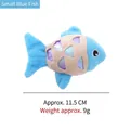 Blue plush fish cat toy with colorful scales and catnip, 11.5cm length and 9g weight - Blue Fish