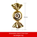 18cm gold electroplated Christmas candy ornament with black spiral texture for holiday decor - 18CM Gold & White Round Candy Ornament
