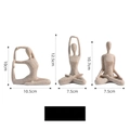 Set di 3 statuine di yoga in arenaria con pose astratte per decorazioni minimaliste - Mini Set Yoga 3 Pezzi / Color Pietra Arena