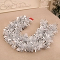 Sparkling silver Christmas tinsel garland with snowflake sequins for holiday tree decoration - Snowflake Style / Silver